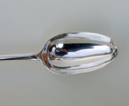 fig 1. A magnificent George II silver stuffing/basting spoon.