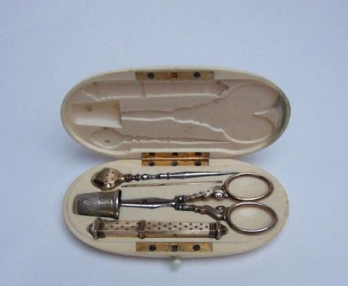 A Fabulous French Silver Gilt Sewing Kit.