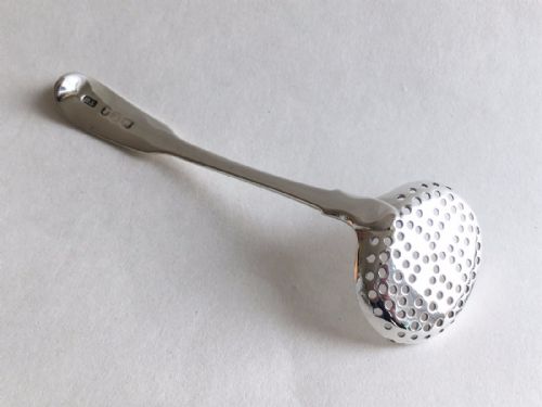 fig 1. A rare Georgian silver spice sifting spoon.