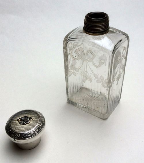 fig 1. A delightful George V silver mounted cologne bottle.
