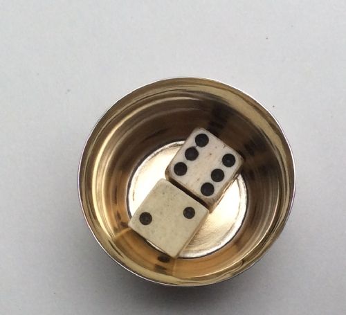 fig 1. An extremely rare Victorian silver gilt dice tumbler and dice.
