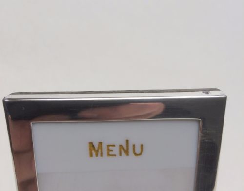 fig 1. An unusual Edwardian silver table menu.