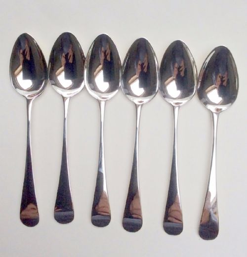 fig 1. A set of Bateman Family Georgian silver teaspoons.