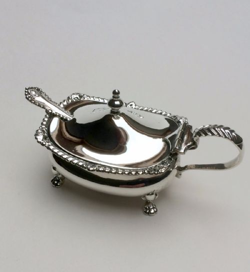 fig 1. A lovely Edwardian mustard pot with original spoon.