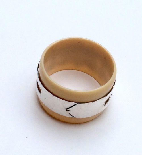 fig 1. An unusual Victorian silver & ivorine napkin ring.