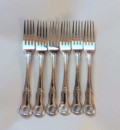 A Set of Six George III Silver Kings Hourglass Pattern Dessert Forks.