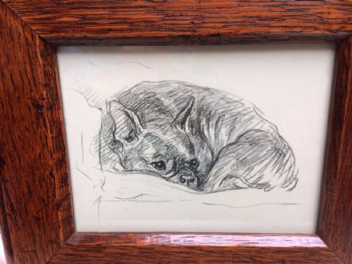 fig 1. A rare Lucy Dawson vintage print of a French Bulldog.
