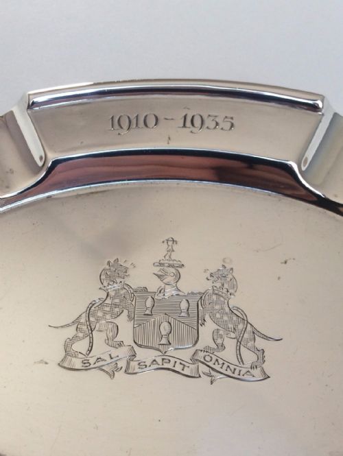 fig 1. A rare George V silver 'Salter's' cigar ashtray.