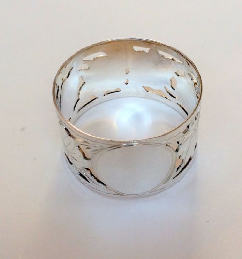 fig 1. A gorgeous George V pierced silver napkin ring