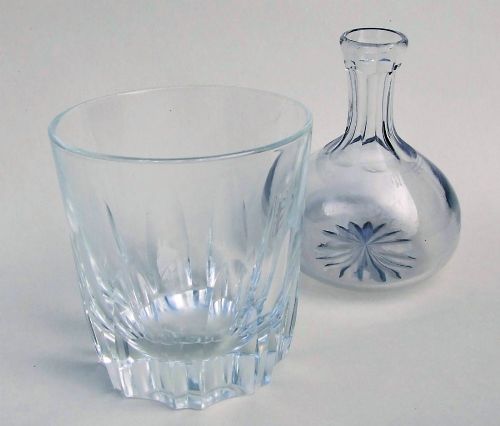 A Rather Rare Victorian Whisky Tumbler and Individual Water Carafe.