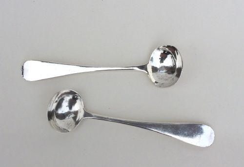 A Pair of 19th Century Newcastle Silver Condiment Spoons.