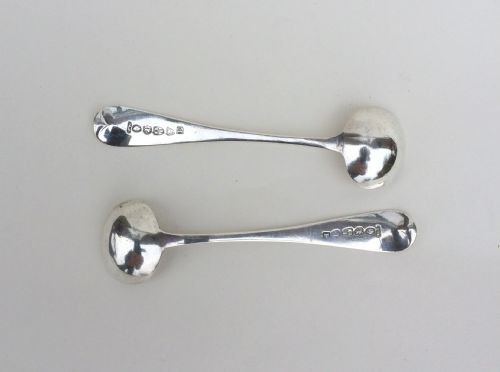 fig 1. A pair of 19th Century Newcastle silver condiment spoons.