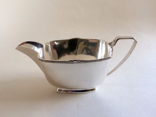 fig 1. A handsome Art Deco silver gravy boat.