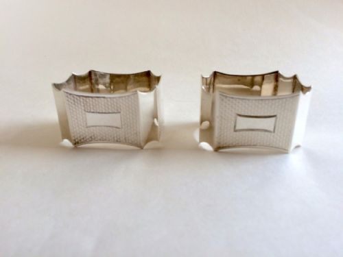 fig 1. A good pair of Art Deco silver napkin rings in the original box.