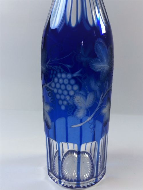 fig 1. A gorgeous Blue cut through mid Victorian decanter.