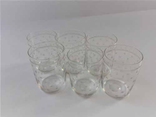 A Superb Set of Six Victorian Star Engraved Water Tumblers.