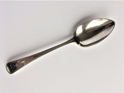A Superb George III Bright Cut Silver Serving Spoon.