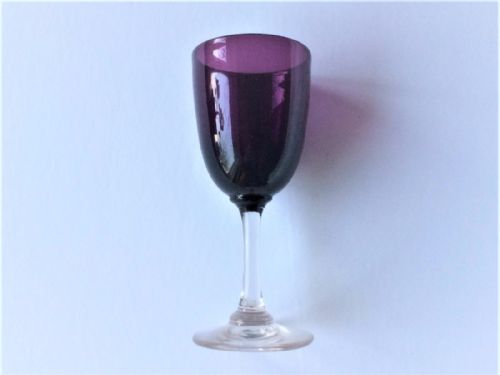 A Lovely Amethyst Bowl Victorian Wine Glass.