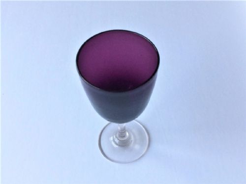 fig 1. A lovely amethyst bowl Victorian wine glass.