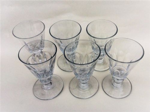 fig 1. A gorgeous set of six Victorian slice cut dessert wine glasses.