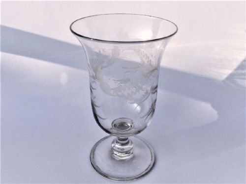 A Fine Victorian Fern Etched Celery Vase.