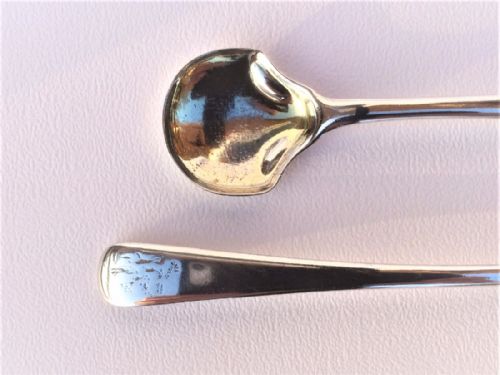 fig 1. An unusual pair of Georgian silver condiment spades.