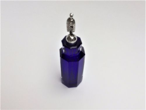 fig 1. A rare Victorian silver & glass spice bottle & spoon.