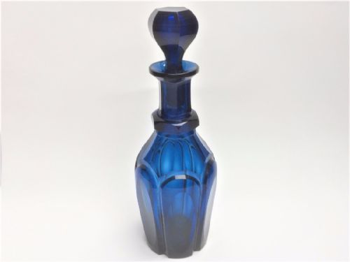 A Fabulous Steel Blue Victorian Gothic Decanter.