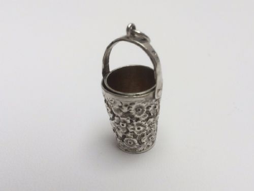 fig 1. A charming Victorian novelty silver thimble holder & associated thimble.