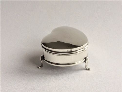 A Lovely Heart Shaped Silver Trinket Box.