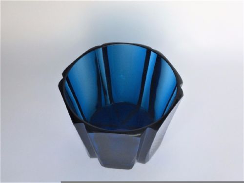 fig 1. A stunning sea blue Victorian cut glass caddy bowl.
