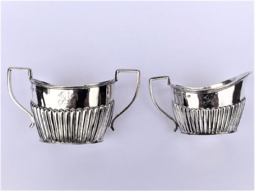 A Fine Victorian Silver Cream Jug and Sugar Bowl.
