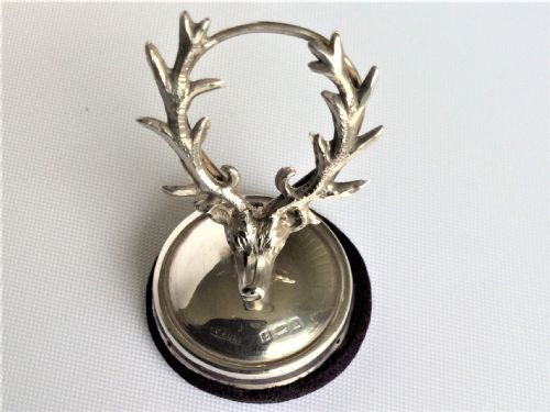 An Unusual Stag's Head Silver Card/menu Holder.