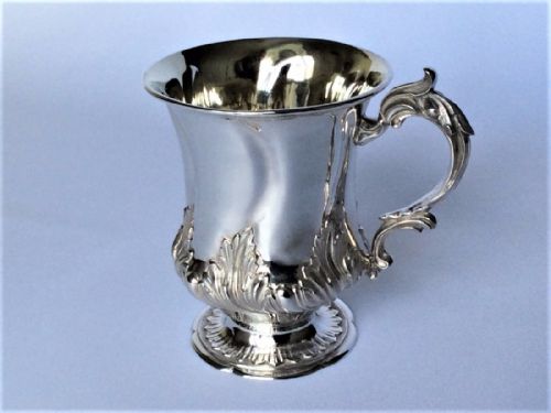 A Superb Early Victorian Silver Christening Mug.