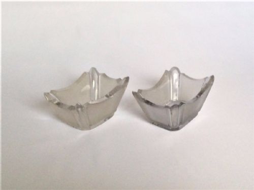 A Victorian Pair of Frosted Condiment Dishes.
