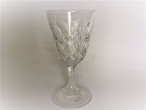 A Fabulous Victorian Cut Glass Wine Goblet.