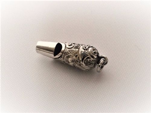 A Charming Victorian Silver Dog Whistle.