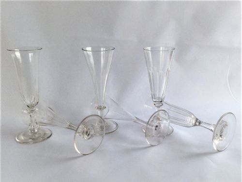 fig 2. A Victorian harlequin set of six cut champagne flutes.