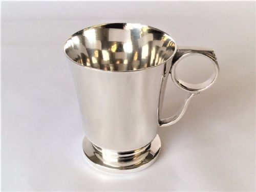 fig 1. An excellent quality silver Christening mug with jubilee hallmark.