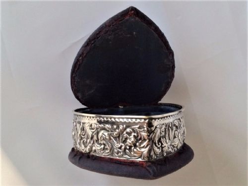 fig 1. A fabulous Victorian heart shaped silver trinket box.