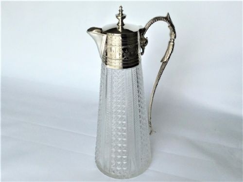 A Superb Mid-victorian Claret Jug with Silver Plated Mount.