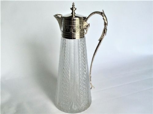 fig 1. A superb mid-Victorian claret jug with silver plated mount.