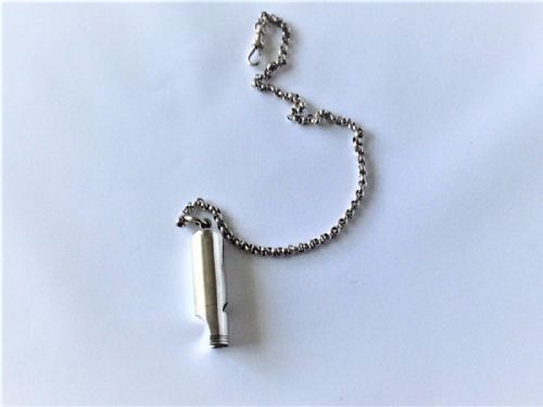 A Victorian Silver Whistle and Fob Chain.