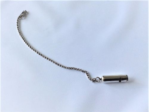 fig 1. A Victorian silver whistle and fob chain.