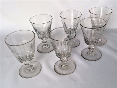 A Rare Set of Six Cut Glass Wine Rummers.