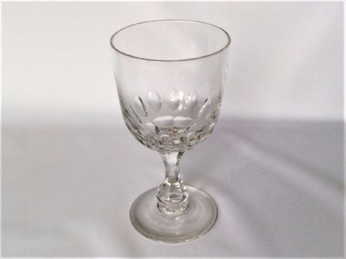 A Handsome Victorian Thumbnail Cut Large Wine Goblet.