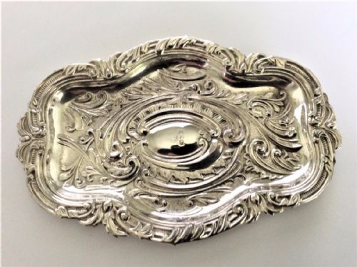 fig 1. A pretty Victorian silver pin/trinket tray.