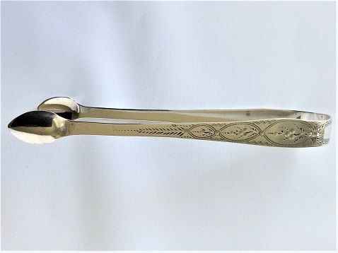 A Lovely Pair of 18th Century Silver Tongs.