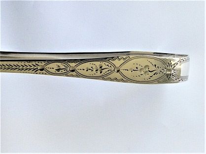 fig 1. A lovely pair of 18th Century silver tongs.