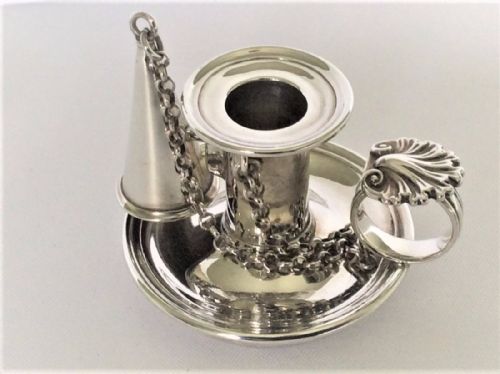 A Rare Victorian Silver Go-to-bed with Snuffer.